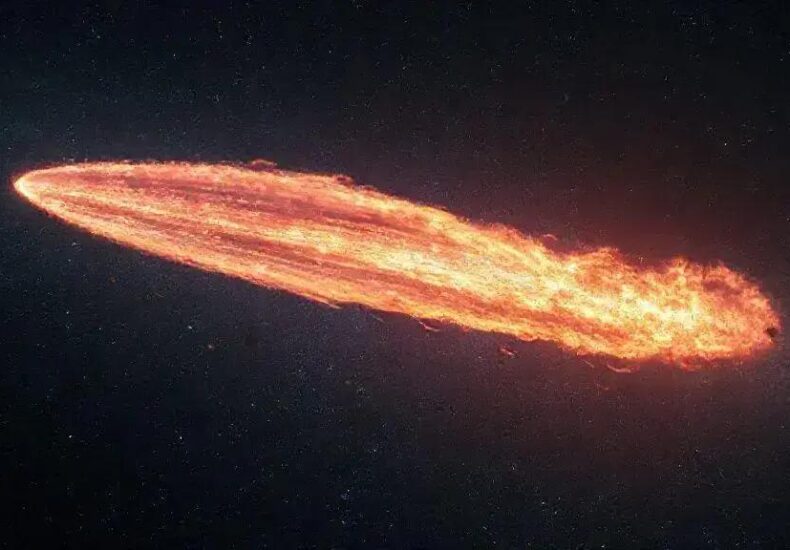 Rare Multi-Tailed Comet 3I/ATLAS Captured Next to Distant Galaxy