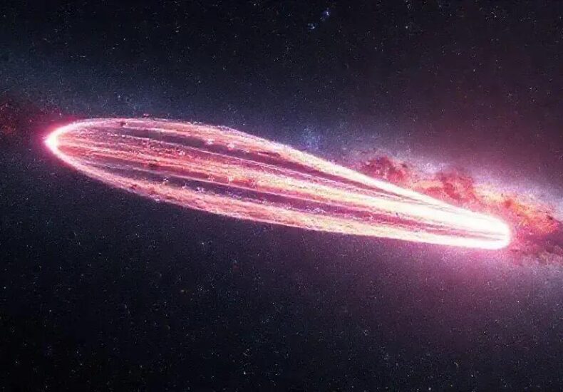 Rare Multi-Tailed Interstellar Comet 3I/ATLAS Captured Next to Galaxy